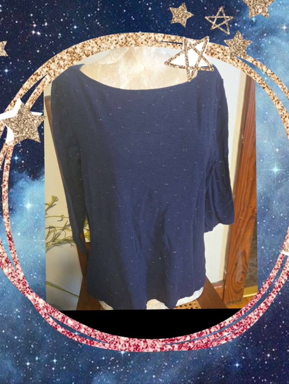 A New Day Dark Navy Top Size Lg